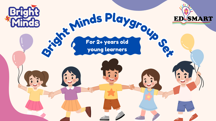 Edsmart Bright Minds Playgroup Kit - 5 Activity Books, 1 Picture books, 1 Story Book, 1 Rhyme book and StoryTeller set - for 2+ years old Kids