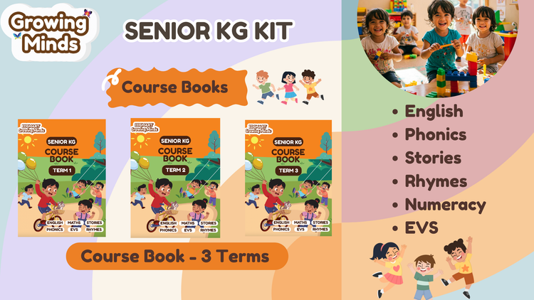 Edsmart Senior KG /LKG Growing Minds Pre-primary Kit: Course Books, Workbooks , Worksheets and lot more