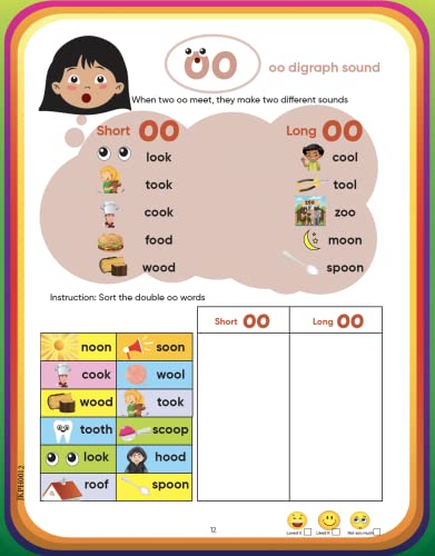 EDSMART Phonics Books Combo of 2 Books for kids | Phonics reader level 2 and 3 , phonics activity book worksheets, Phonics letter sounds, vowel letter sounds