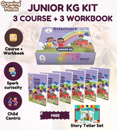 Edsmart Growing Minds - Junior KG /LKG Course and Workbook COMBO | Literacy & Phonics, Numeracy, EVS, Age 4+ Years, CBSE Curriculum | 6 Books and with FREE STORY TELLER SET