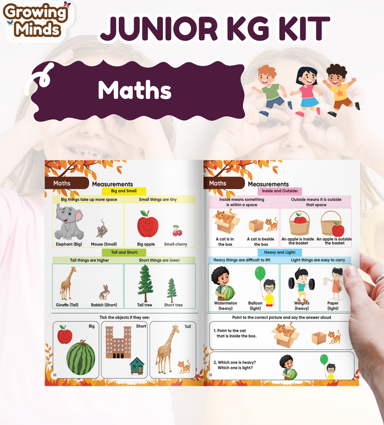 Edsmart Growing Minds - Junior KG /LKG Course and Workbook COMBO | Literacy & Phonics, Numeracy, EVS, Age 4+ Years, CBSE Curriculum | 6 Books and with FREE STORY TELLER SET