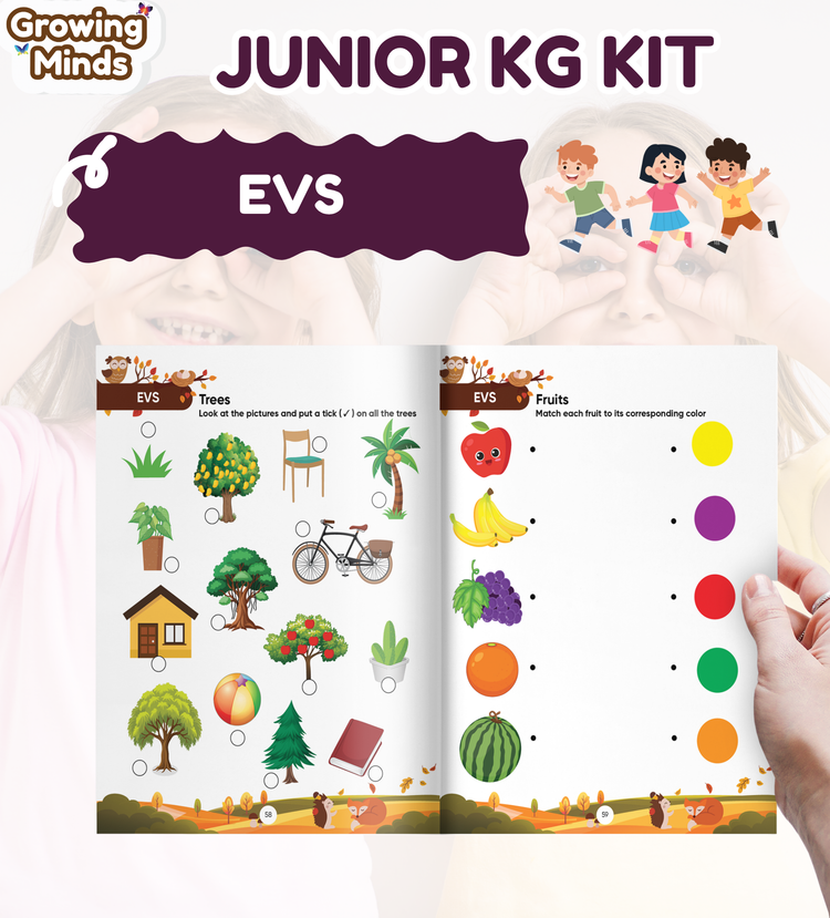 Edsmart Growing Minds - Junior KG /LKG Course and Workbook COMBO | Literacy & Phonics, Numeracy, EVS, Age 4+ Years, CBSE Curriculum | 6 Books and with FREE STORY TELLER SET