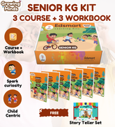 Edsmart Growing Minds - Senior KG /UKG Course and Workbook COMBO | Literacy & Phonics, Numeracy, EVS, Age 5+ Years, CBSE Curriculum | 6 Books and with FREE STORY TELLER SET