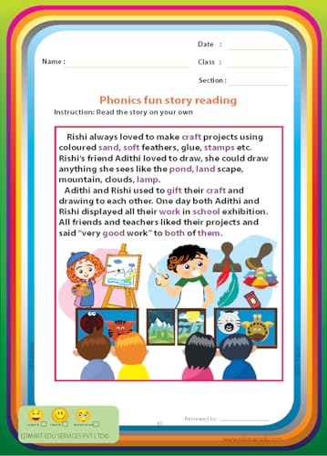 EDSMART Phonics Books Combo of 2 Books for kids | Phonics reader level 2 and 3 , phonics activity book worksheets, Phonics letter sounds, vowel letter sounds