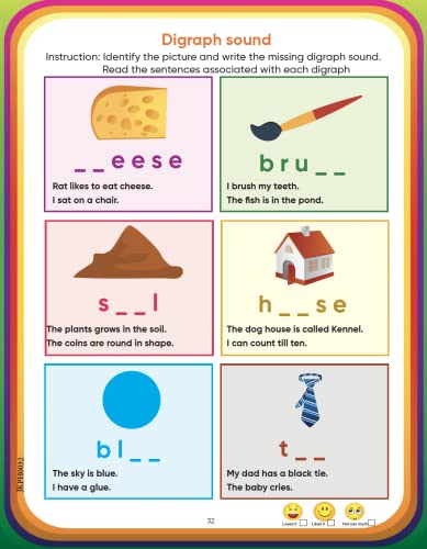 EDSMART Phonics Books Combo of 2 Books for kids | Phonics reader level 2 and 3 , phonics activity book worksheets, Phonics letter sounds, vowel letter sounds