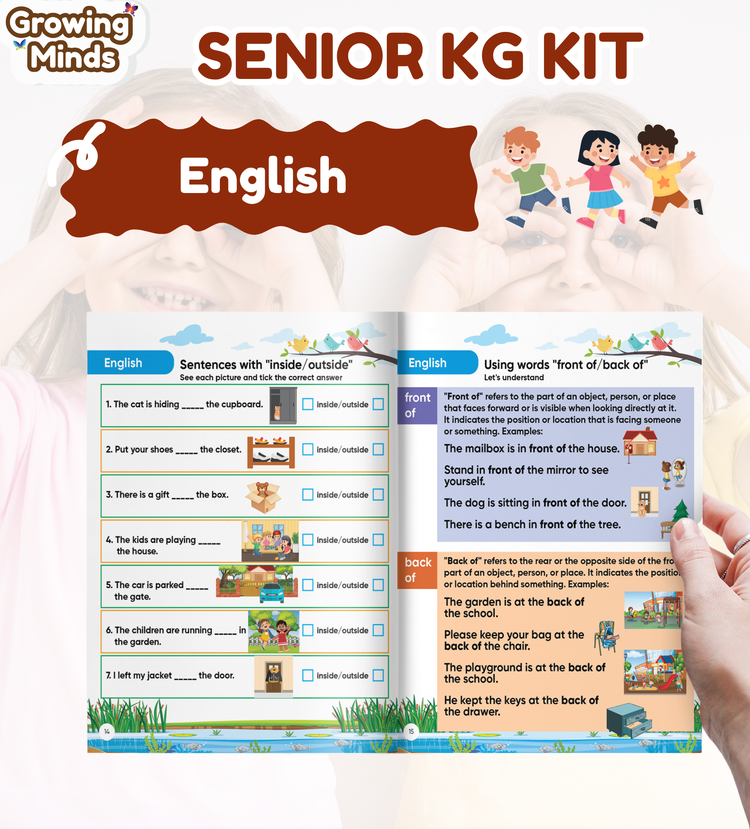 Edsmart Growing Minds - Senior KG /UKG Course and Workbook COMBO | Literacy & Phonics, Numeracy, EVS, Age 5+ Years, CBSE Curriculum | 6 Books and with FREE STORY TELLER SET