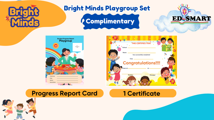 Edsmart Bright Minds Playgroup Kit - 5 Activity Books, 1 Picture books, 1 Story Book, 1 Rhyme book,  StoryTeller set, Art & Craft Book and 20 BIG flashcards - for 2+ years old Kids