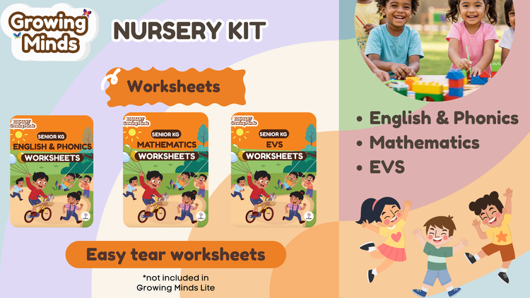 Edsmart Senior KG /LKG Growing Minds Pre-primary Kit: Course Books, Workbooks , Worksheets and lot more