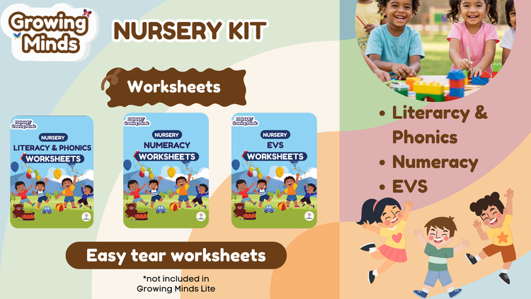 Edsmart Nursery Growing Minds Kit: Course Books, Workbooks, Easy tear worksheets and lot more