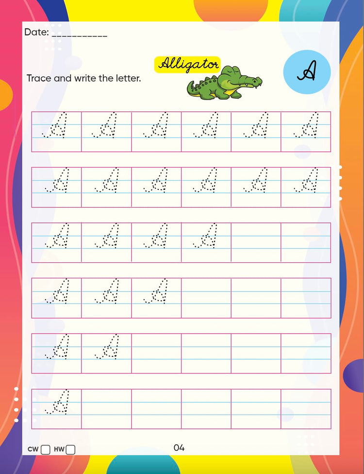 English CURSIVE Writing practice books for beginners level 1 Edsmart Tiny Writer - Capital letter A-Z | copy writing book for kids | handwriting improvement book Worksheets for CBSE