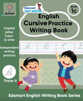 English CURSIVE Writing practice books for beginners level 1 Edsmart Tiny Writer - Capital letter A-Z | copy writing book for kids | handwriting improvement book Worksheets for CBSE