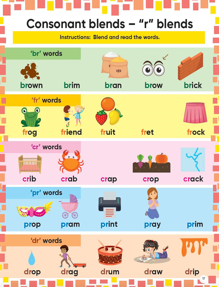 Edsmart Tiny Reader Phonics book 3, teaches short & long Vowel sounds, phonics activity book , Phonics books 5 years, Phonics worksheets , Blends, A-Z Sounds, Tricky & CVC words