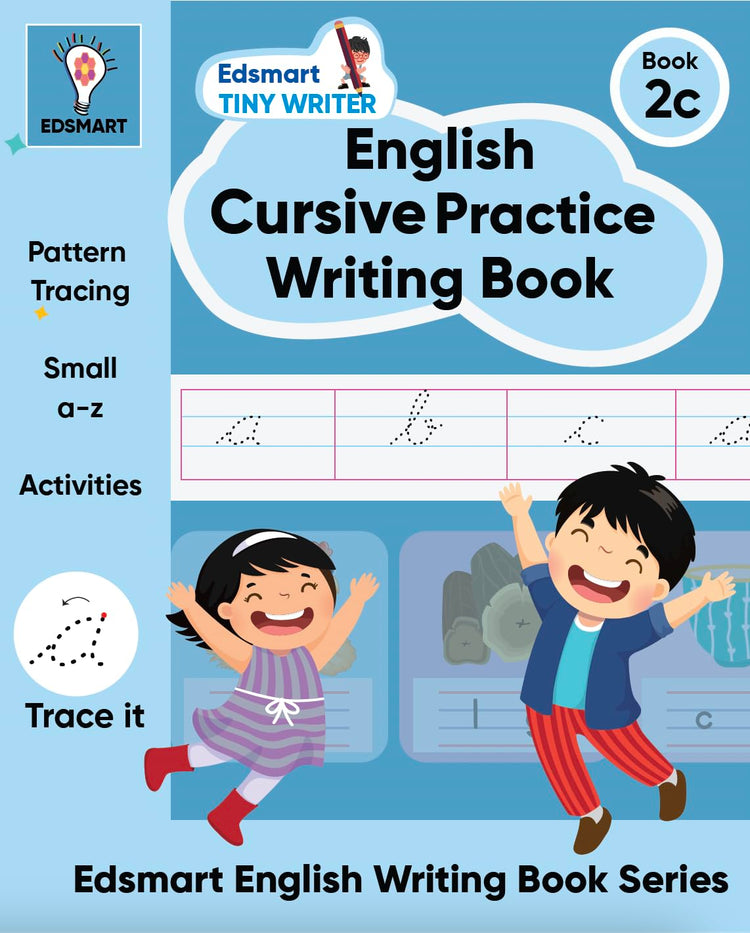 Edsmart Tiny Writer Level 2: Beginner's Cursive Writing Practice - Small Letters a-z | Kids' Copy Writing Workbook | Handwriting Improvement Worksheets for CBSE