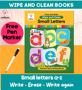 Wipe and Clean: Small Letter Writing Book - kids reusable writing excercise book | Best Pencil Control Tracing Book for Kids with FREE Pen Included