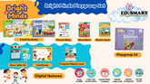 Edsmart Bright Minds Playgroup Kit - 5 Activity Books, 1 Picture books, 1 Story Book, 1 Rhyme book and StoryTeller set - for 2+ years old Kids