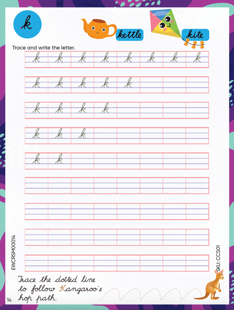 Edsmart English Small letter cursive Writing Book for Children Age 3 - 5 years ( Small Letters Cursive writing book ) | Handwriting Practice Book