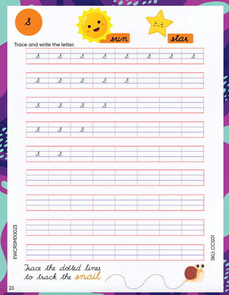 Edsmart English Small letter cursive Writing Book for Children Age 3 - 5 years ( Small Letters Cursive writing book ) | Handwriting Practice Book