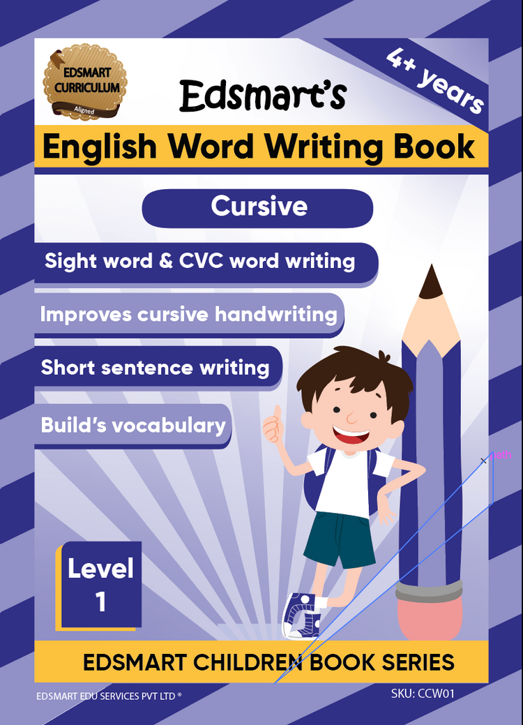 Edsmart Cursive Word Writing Book for 3+ years , copywriting cursive book includes 2 and 3 word Writing Practice Book | Hand writing Practice Books