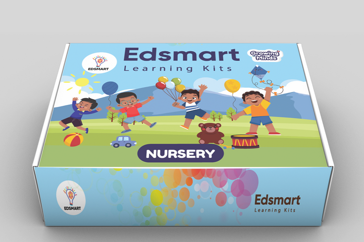 Edsmart Growing Minds - Nursery /Pre KG Course and Workbook COMBO | Literacy & Phonics, Numeracy, EVS, Age 3+ Years, CBSE Curriculum | 6 Books and with FREE STORY TELLER SET