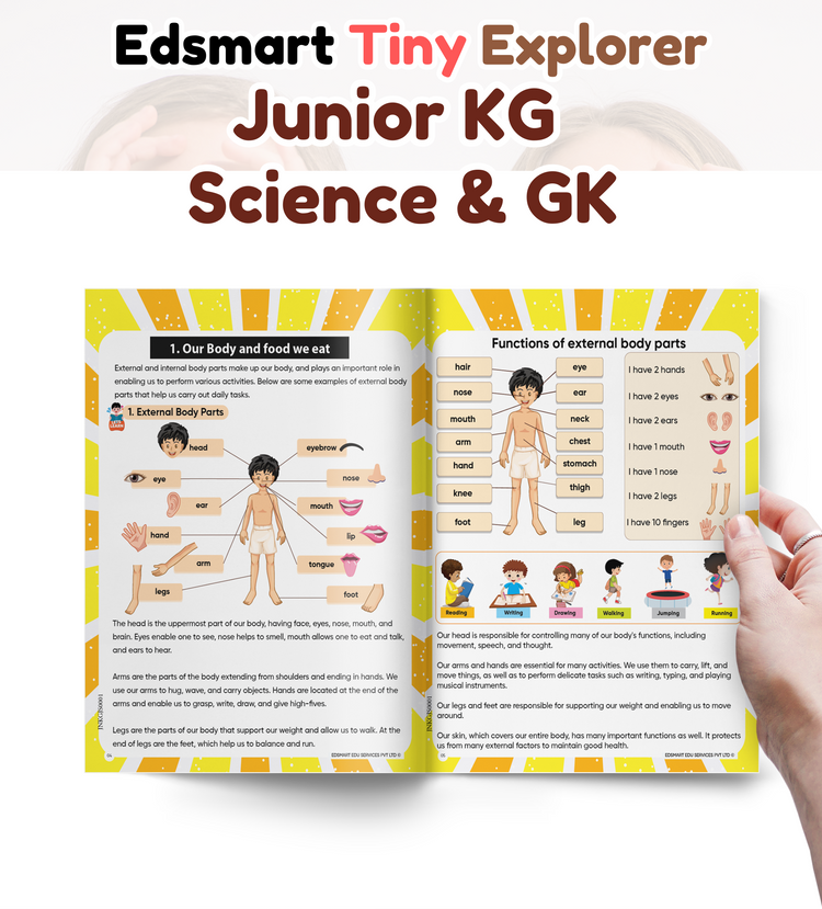 Junior KG Science and General Knowledge books for kids CBSE (Sticker sheet included) / LKG Science and GK CBSE Text Books / LKG Science Picture books