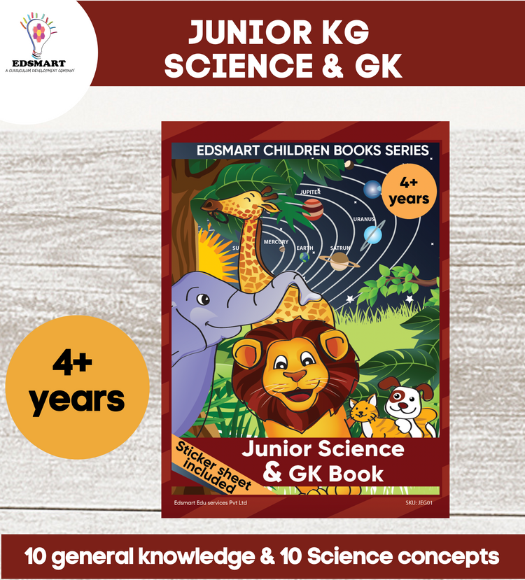 Junior KG Science and General Knowledge books for kids CBSE (Sticker sheet included) / LKG Science and GK CBSE Text Books / LKG Science Picture books