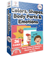 Edsmart BIG & Thick Flash Cards for Toddlers & Preschool - Colors, Shapes, Body Parts and Emotions Learning for Kids |Montessori Toys & Games