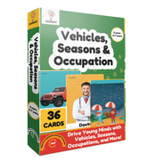 Edsmart BIG & Thick Flash Cards for Toddlers & Preschool - Vehicles, Occupations & Seasons Learning for Kids |Montessori Toys & Games