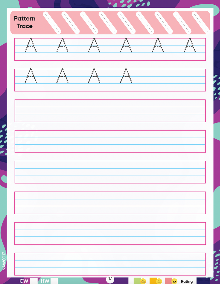 Edsmart Nursery Alphabet Writing Book for 3 years old | Alphabet Capital letters, Coloring, Pattern tracing, Handwriting practice book, Big letters of alphabet