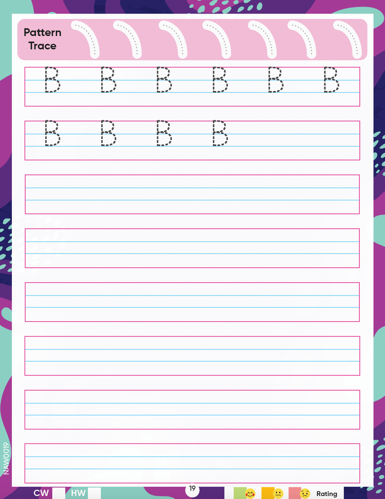 Edsmart Nursery Alphabet Writing Book for 3 years old | Alphabet Capital letters, Coloring, Pattern tracing, Handwriting practice book, Big letters of alphabet