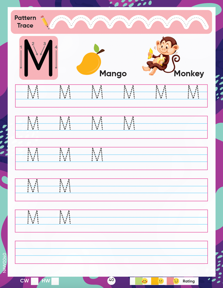 Edsmart Nursery Alphabet Writing Book for 3 years old | Alphabet Capital letters, Coloring, Pattern tracing, Handwriting practice book, Big letters of alphabet