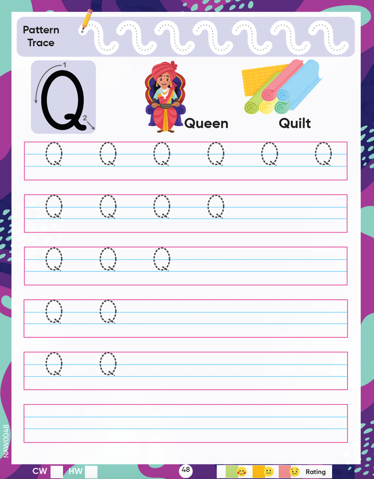 Edsmart Nursery Alphabet Writing Book for 3 years old | Alphabet Capital letters, Coloring, Pattern tracing, Handwriting practice book, Big letters of alphabet