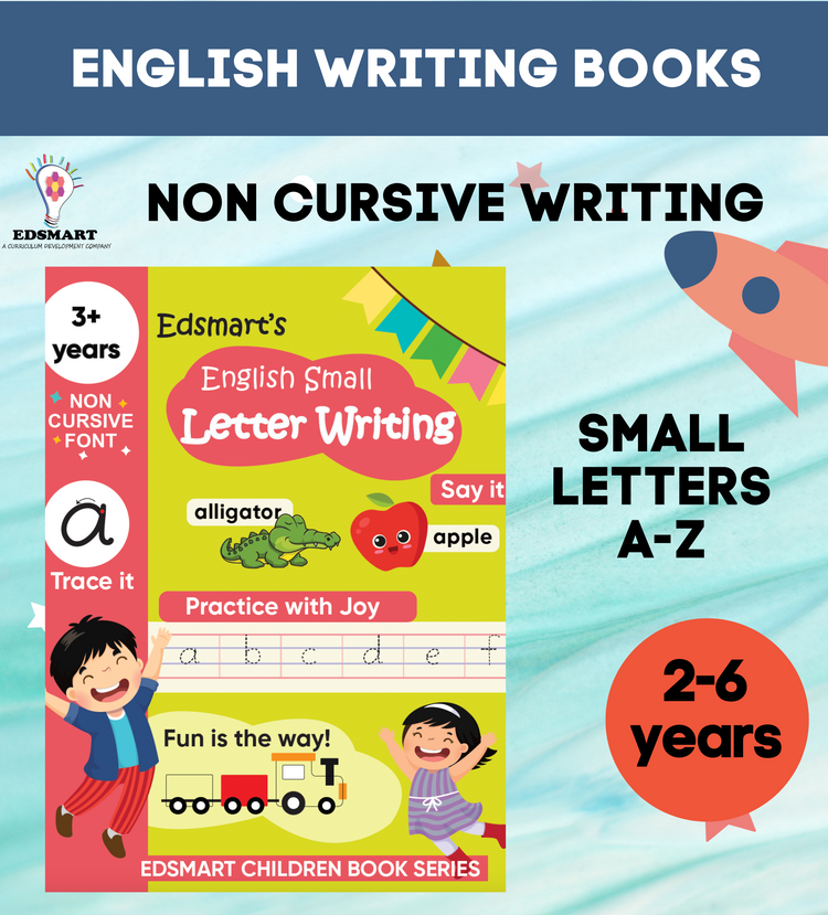 Edsmart English writing book small letters alphabets , 4 line kids writing - handwriting improvement books | alphabets writing books for kids