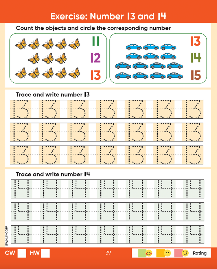 Edsmart Number Writing Book for Early Numeracy - Number writing 1-20, Book with Writing Practice (1-20) , Geometrical shapes and Measurements - Perfect for 3 and 4-Year-Olds