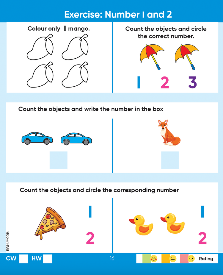 Edsmart Number Writing Book for Early Numeracy - Number writing 1-20, Book with Writing Practice (1-20) , Geometrical shapes and Measurements - Perfect for 3 and 4-Year-Olds