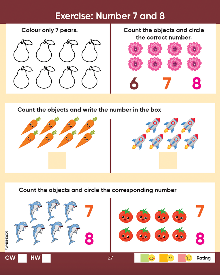 Edsmart Number Writing Book for Early Numeracy - Number writing 1-20, Book with Writing Practice (1-20) , Geometrical shapes and Measurements - Perfect for 3 and 4-Year-Olds