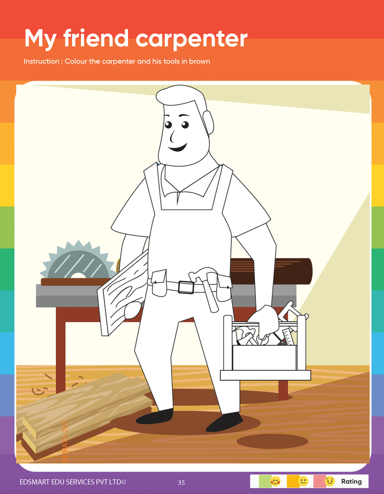 Edsmart Activity Book 4 for Kids in English | 3 to 5 years old kids | Activities on Animals & Helpers like coloring, tracing & natural materials