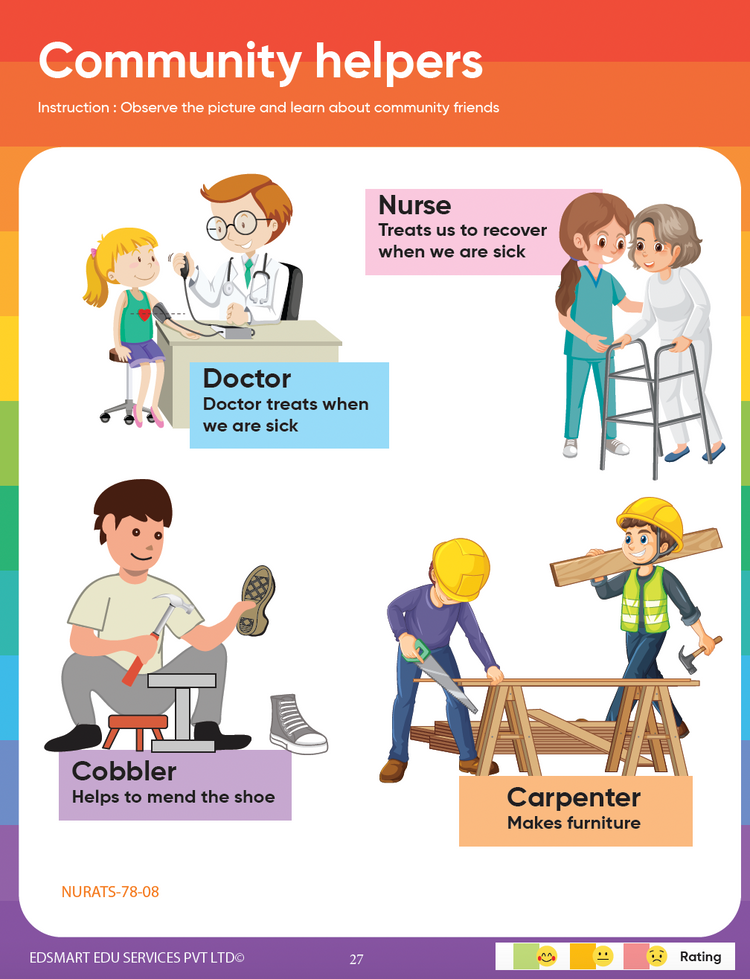 Edsmart Activity Book 4 for Kids in English | 3 to 5 years old kids | Activities on Animals & Helpers like coloring, tracing & natural materials
