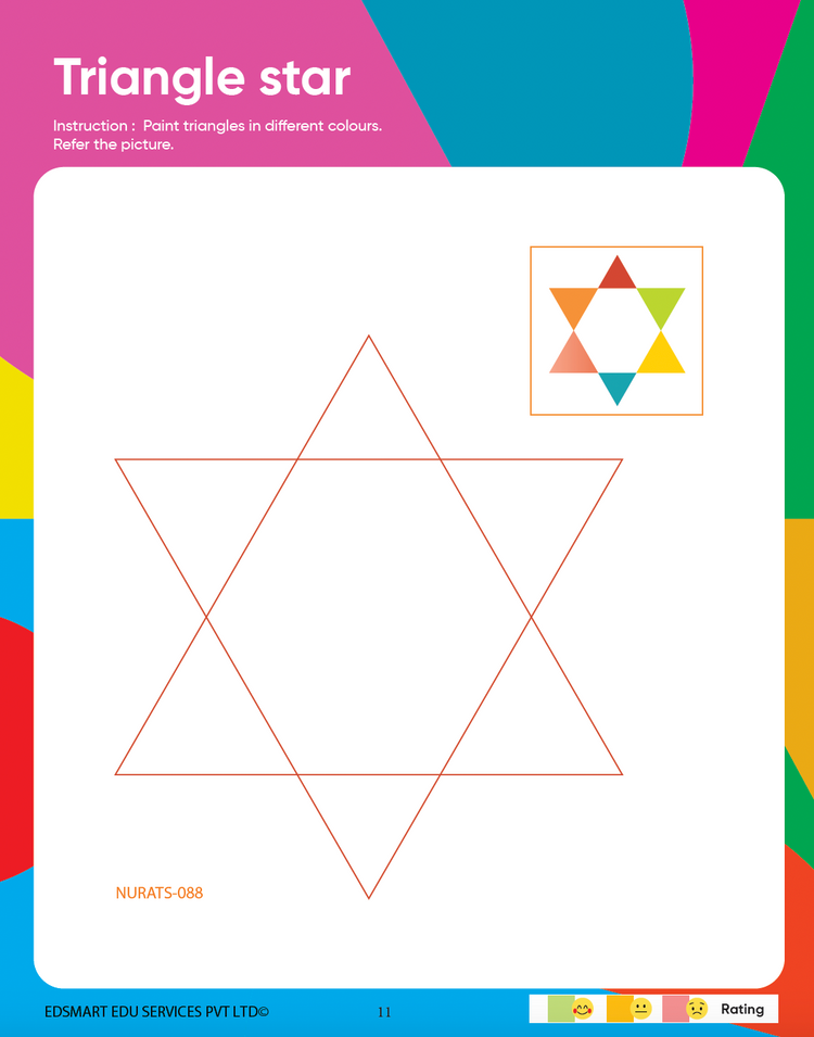 Edsmart Nursery Activity Book 1 for Kids 3 to 5 years old | Activities on Shapes & Eatables like colouring, tracing, using natural materials