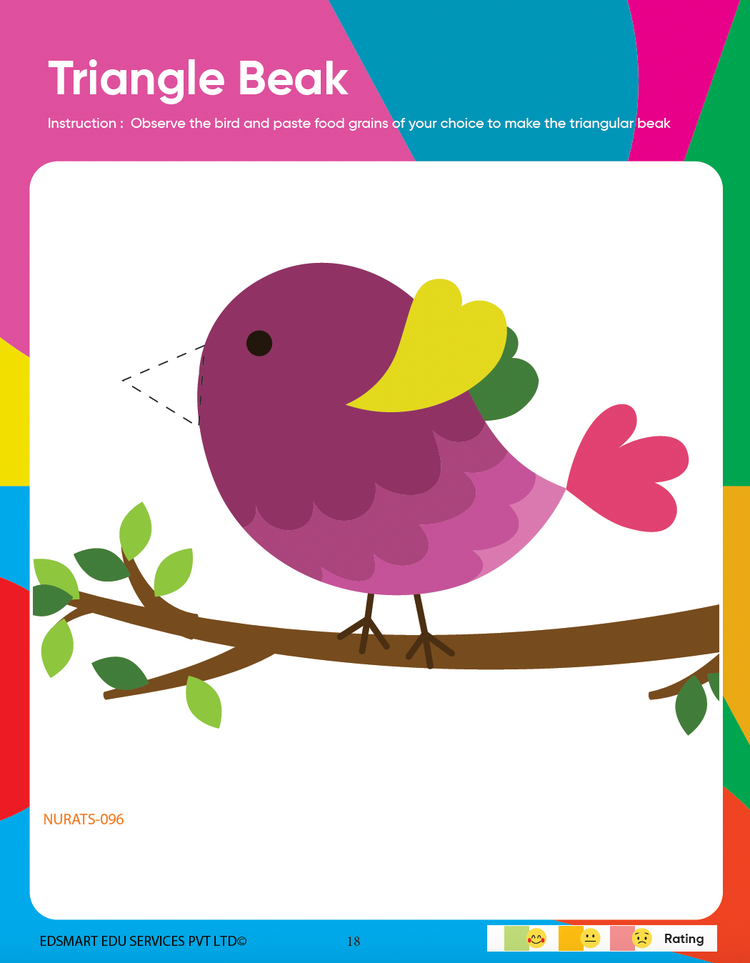 Edsmart Nursery Activity Book 1 for Kids 3 to 5 years old | Activities on Shapes & Eatables like colouring, tracing, using natural materials