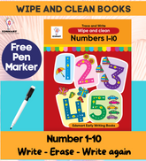 Wipe and Clean: Reusable Number Tracing 1-10 Book | Best Pencil Control Tracing Book for Kids with FREE Pen Included