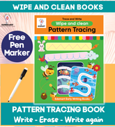 Wipe and Clean: Resuable Pattern Tracing Book - Pre-Writing Pattern tracing | Best Pencil Control Tracing Book for Kids with Free Pen Included