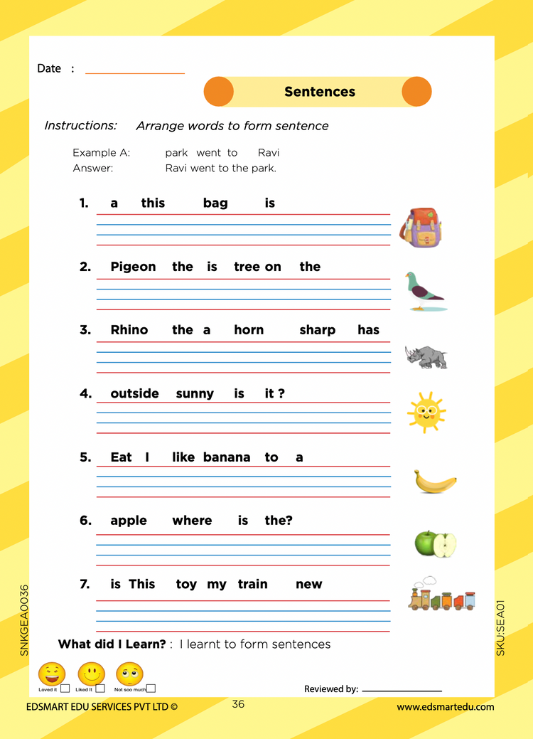 Senior KG English Activity and English Grammar Book, CBSE UKG English Grammar book