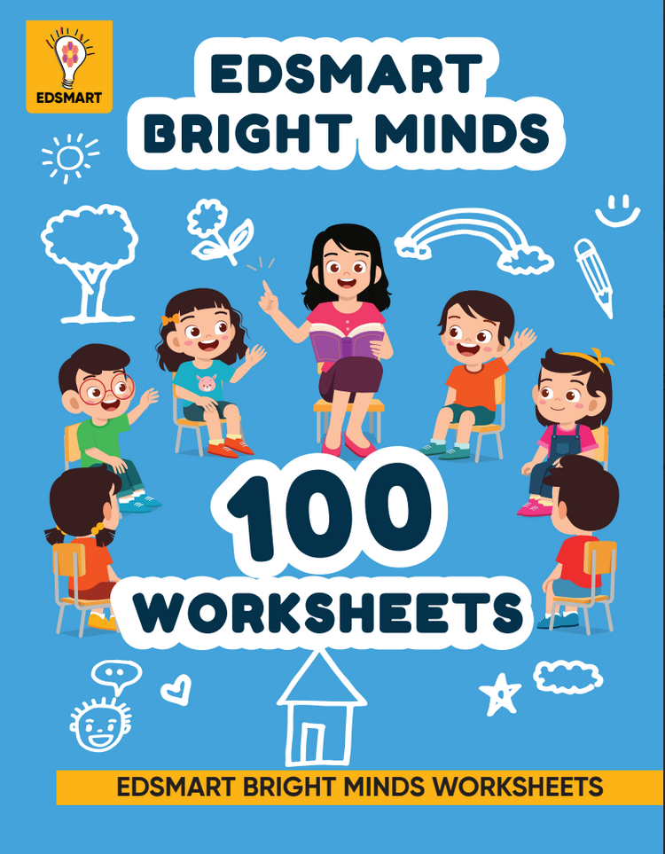 Edsmart Bright Minds Preschool Worksheets for 1.5+ Year-Olds – 100 Fun & Engaging Activity Sheets | Brain teaser activities, coloring, finger painting, tear and stick, and paint dabbing and more