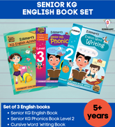 3 Senior KG English Book - UKG English Grammar Book, Phonics Reading Level 3, Cursive Word Writing Book)