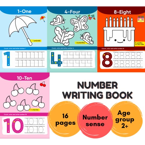 Pattern Tracing and Writing Bookset: Pack of 4 Books (Pattern tracing book for kids, Practice Capital Letters , Small Letters abc writing book, Numbers book 1-10) BEST tracing book for pencil control