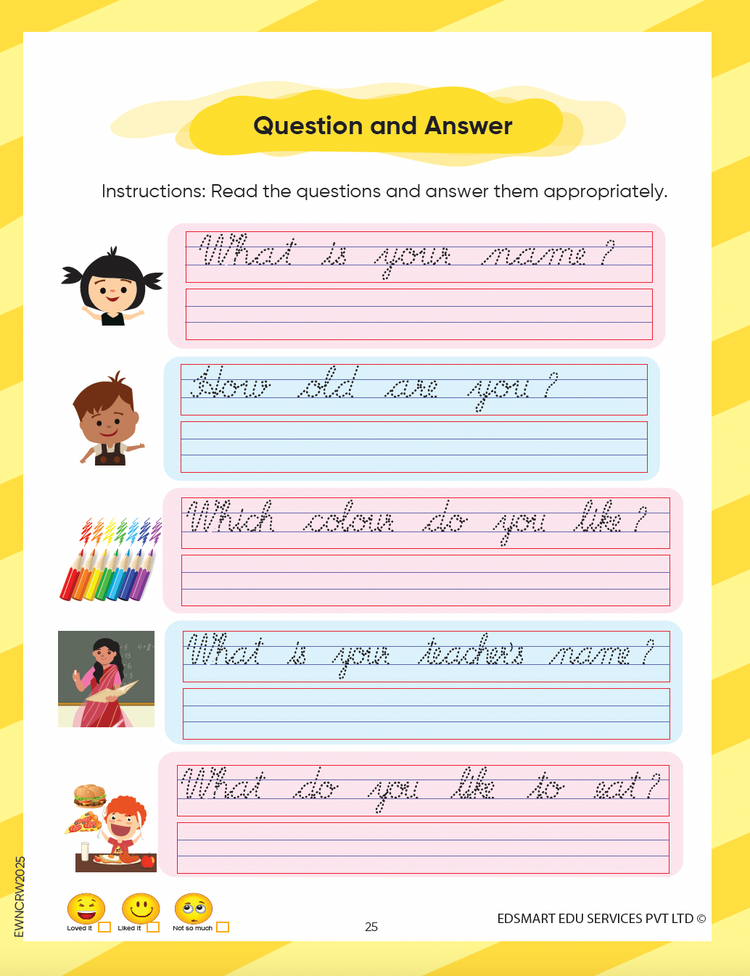 Edsmart Cursive word Writing Book Level 2, English Cursive copywriting book 3 letter word writing and sentence writing | Handwriting Improvement Books