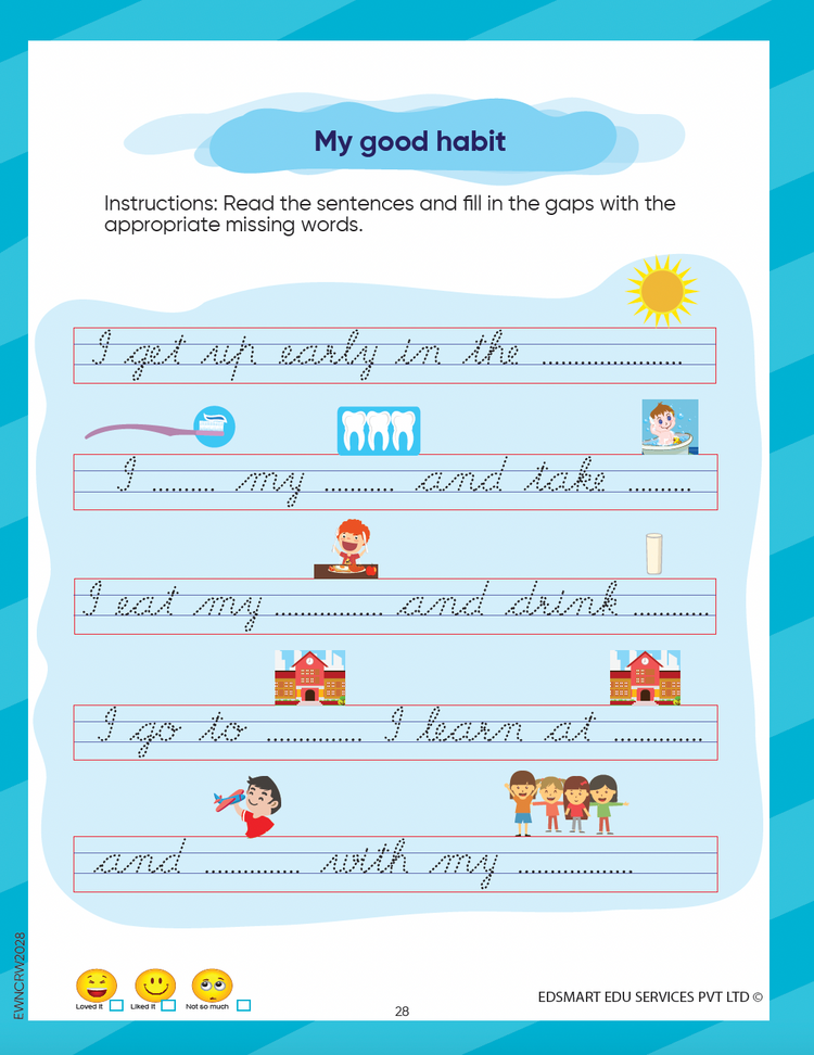 3 Senior KG English Book - UKG English Grammar Book, Phonics Reading Level 3, Cursive Word Writing Book)