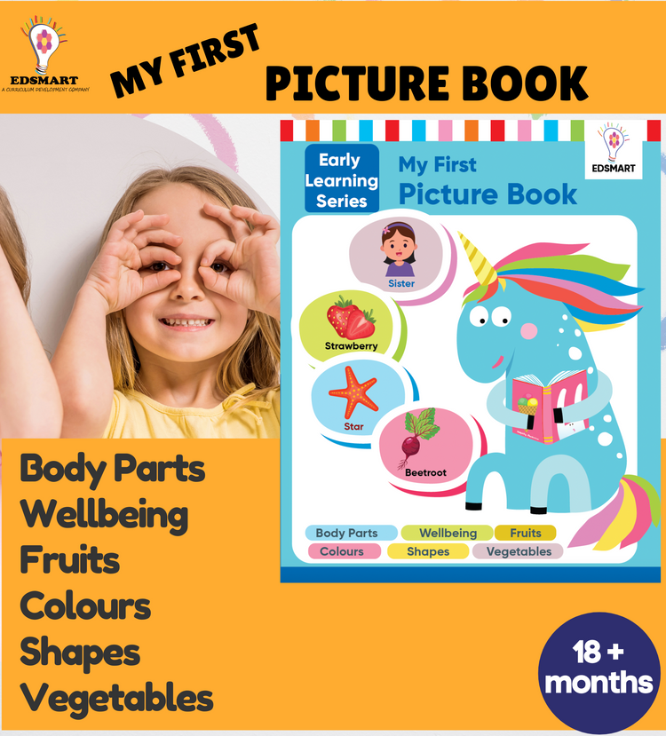 My First Picture Books for Kids - Body parts, Wellbeing, Colour, Shapes, Fruits, Veggies