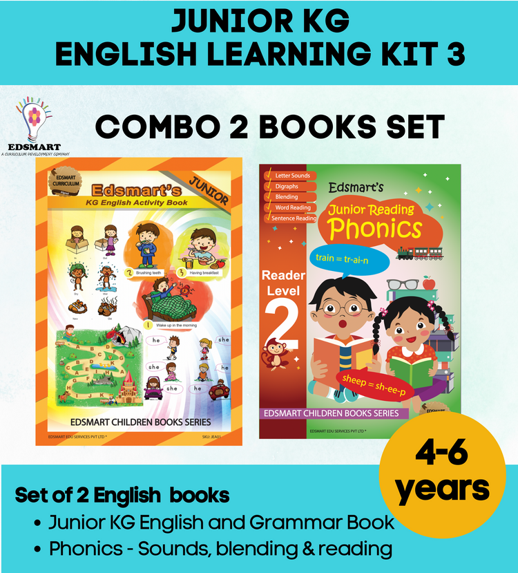 Junior KG English Grammar and Reading Combo Book set