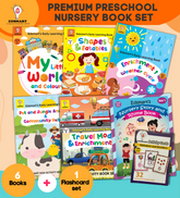 Kids Activity Books for 3 years - (Set of 5 books with coloring activities and more + 1 Nursery Story & Rhyme book + 1 Alphabet& Numbers flashcard)